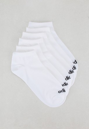 Adidas Men Thin Linear Low Cut Socks 3 Pairs White