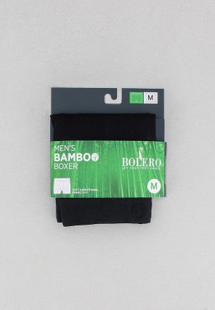 Bolero Men Bamboo Boxer 1 Pack Black