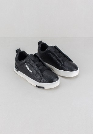 Meran Boys Casual Shoes Black White