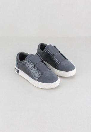 Meran Boys Slip Ons Dark Gray