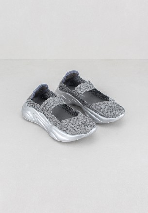 Meran Girls Slip Ons Silver