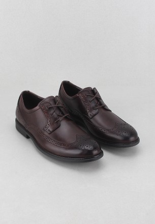 Rockport Men's Madson Wingtip Shoes Dark Brown